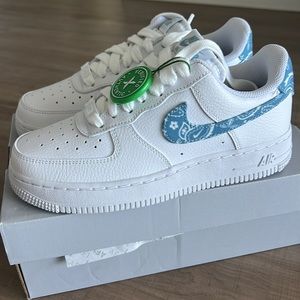 Nike Air Force 1 Low 07’ Essential White Worn Blue Paisley (W)